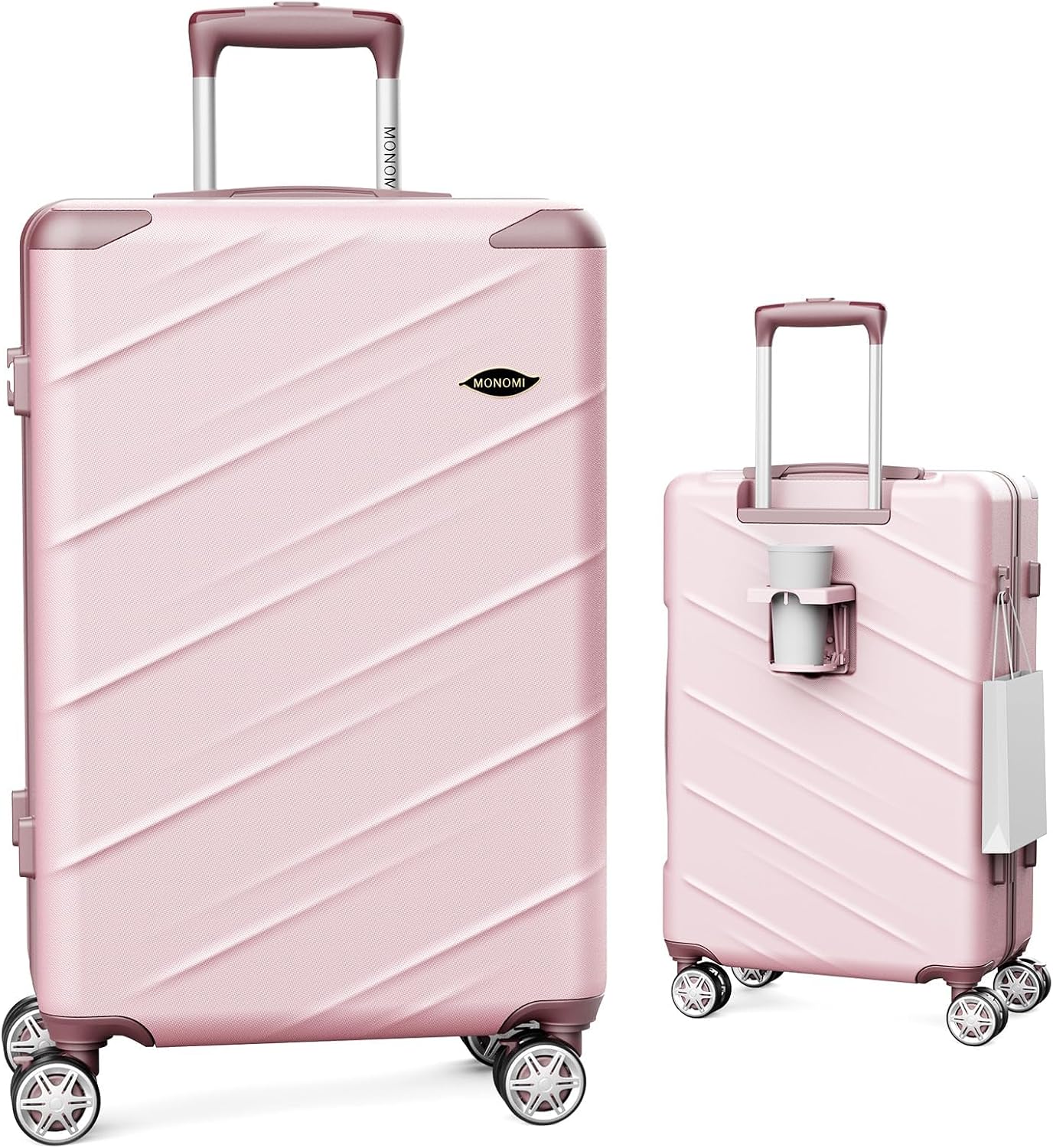 MONOMI スーツケース キャリーケース ピンク 大容量 超軽量 Lサイズ Amazon.co.jp: MONOMI Suitcase, Original Design, Carry-on Case
